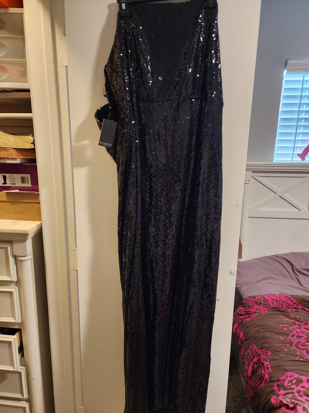 Eloquii Black Sequin Strapless Evening Gown
